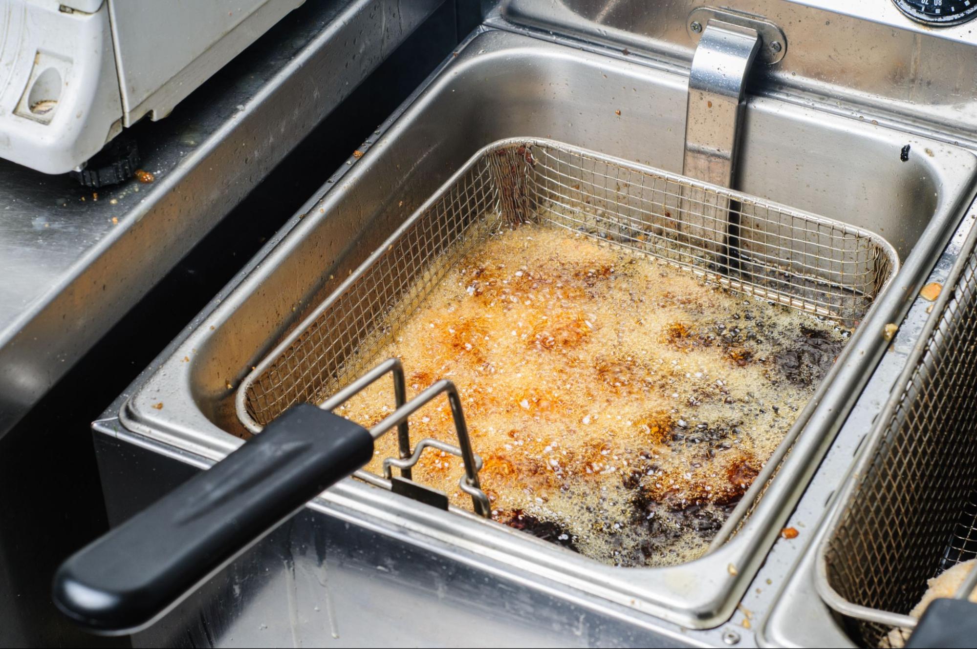 deep fryer in commercial kitchen